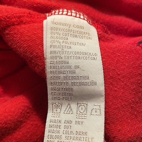🌷 Tommy Hilfiger 🌷 Red Velour Straight Flare Leg Lounge Pants - Picture 9 of 10